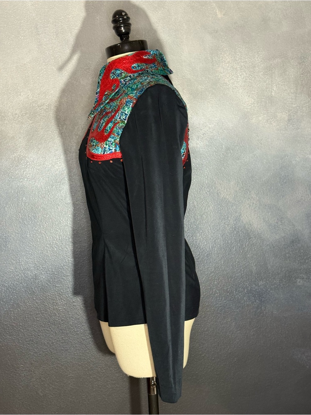🔥 Custom Western Show Shirt with Detachable Flame Cuffs Size S🔥 - Picture 8 of 8